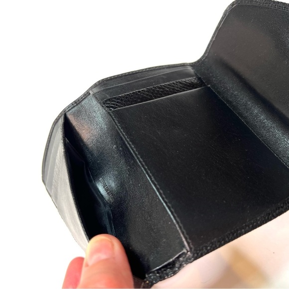 Vintage Judith Leiber Tri-fold Black Leather Wallet Credit Card Holder - Picture 10 of 14